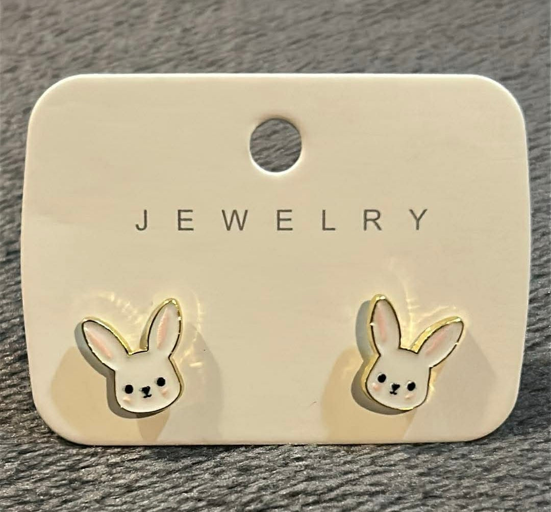 White Bunny Earrings