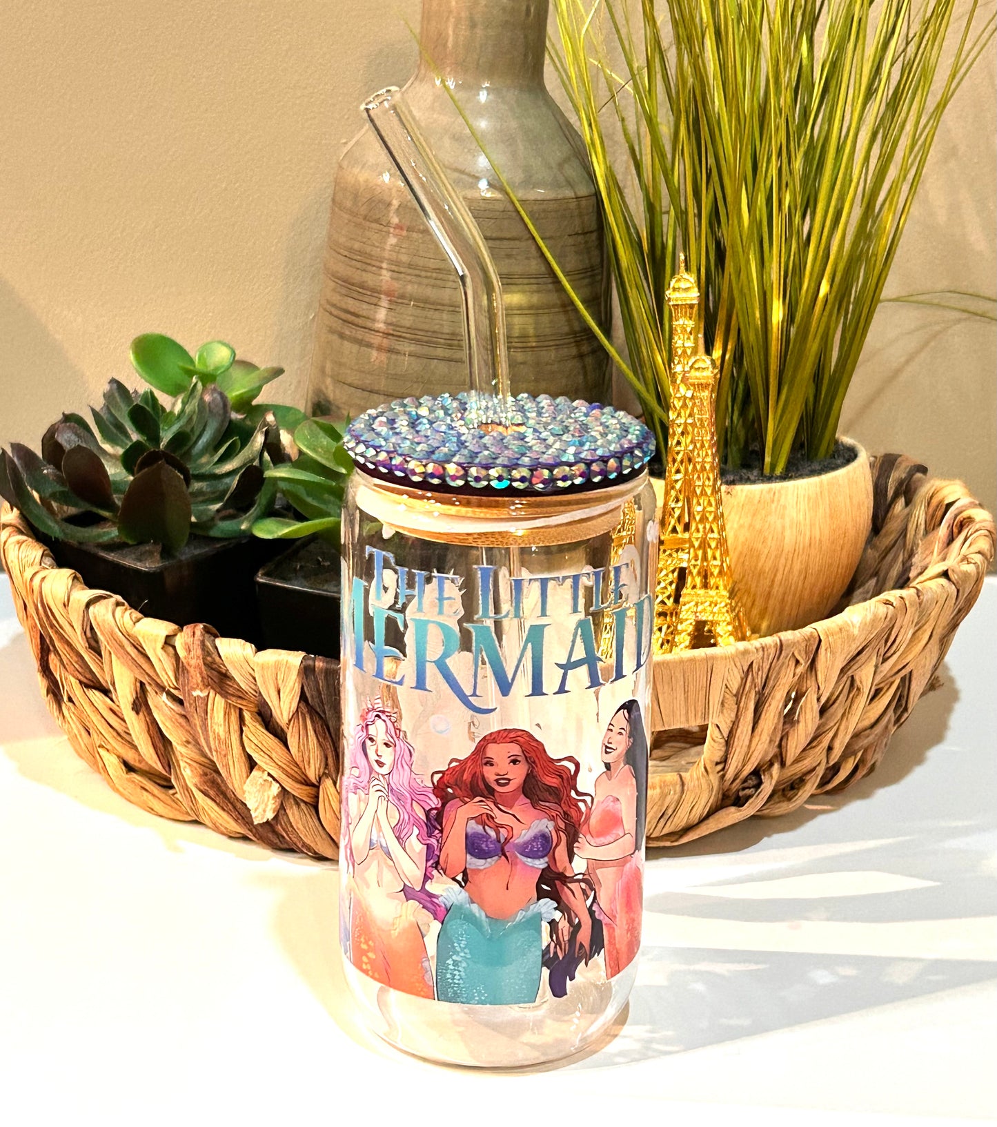 Mermaid 16 oz Glass Tumbler