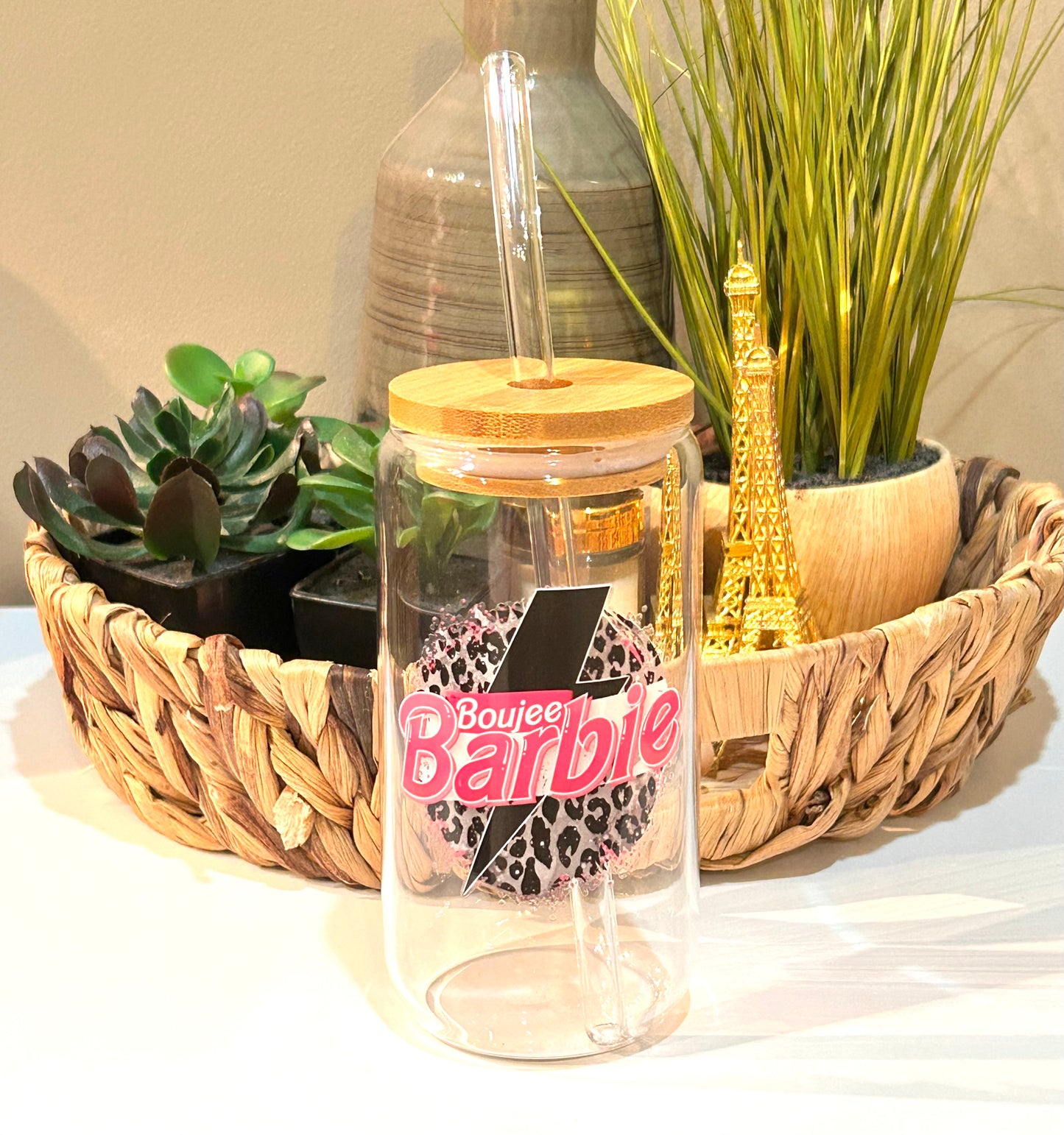 Boujee Barb 16 oz Glass Tumbler