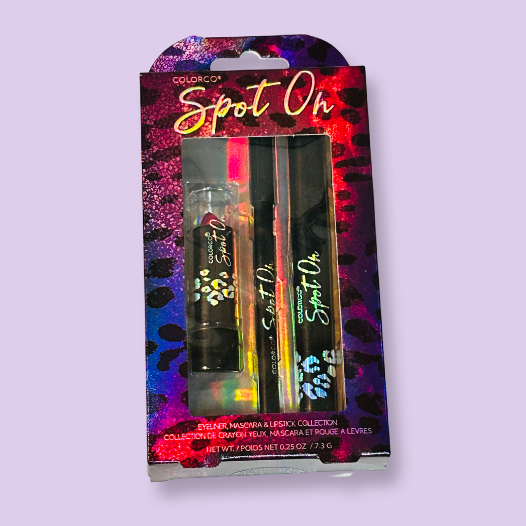 Spot On Gift Set Mascara Lipliner Pink Lipstick