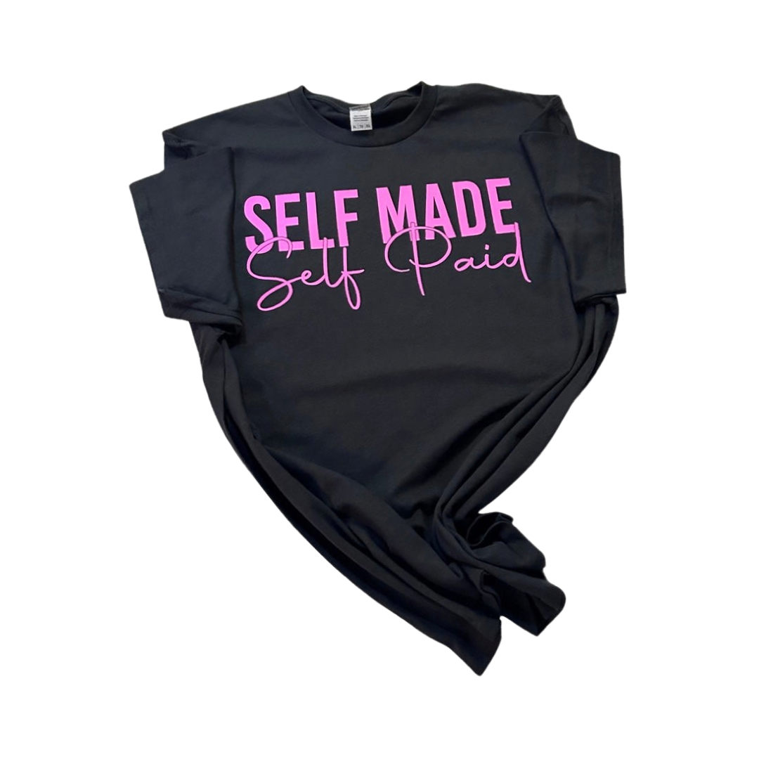 Black Self Made Graphic Tee