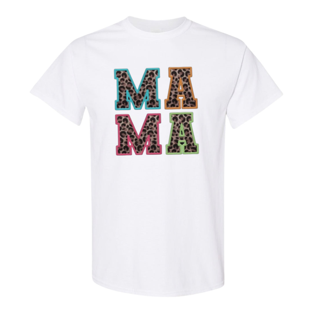 White Leopard Mama Graphic Tee