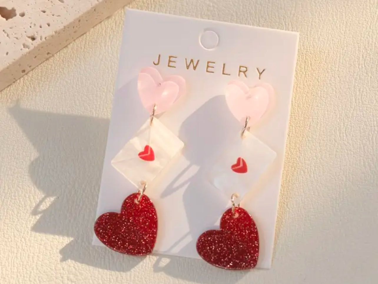 Heart And Envelope Drop Earrings