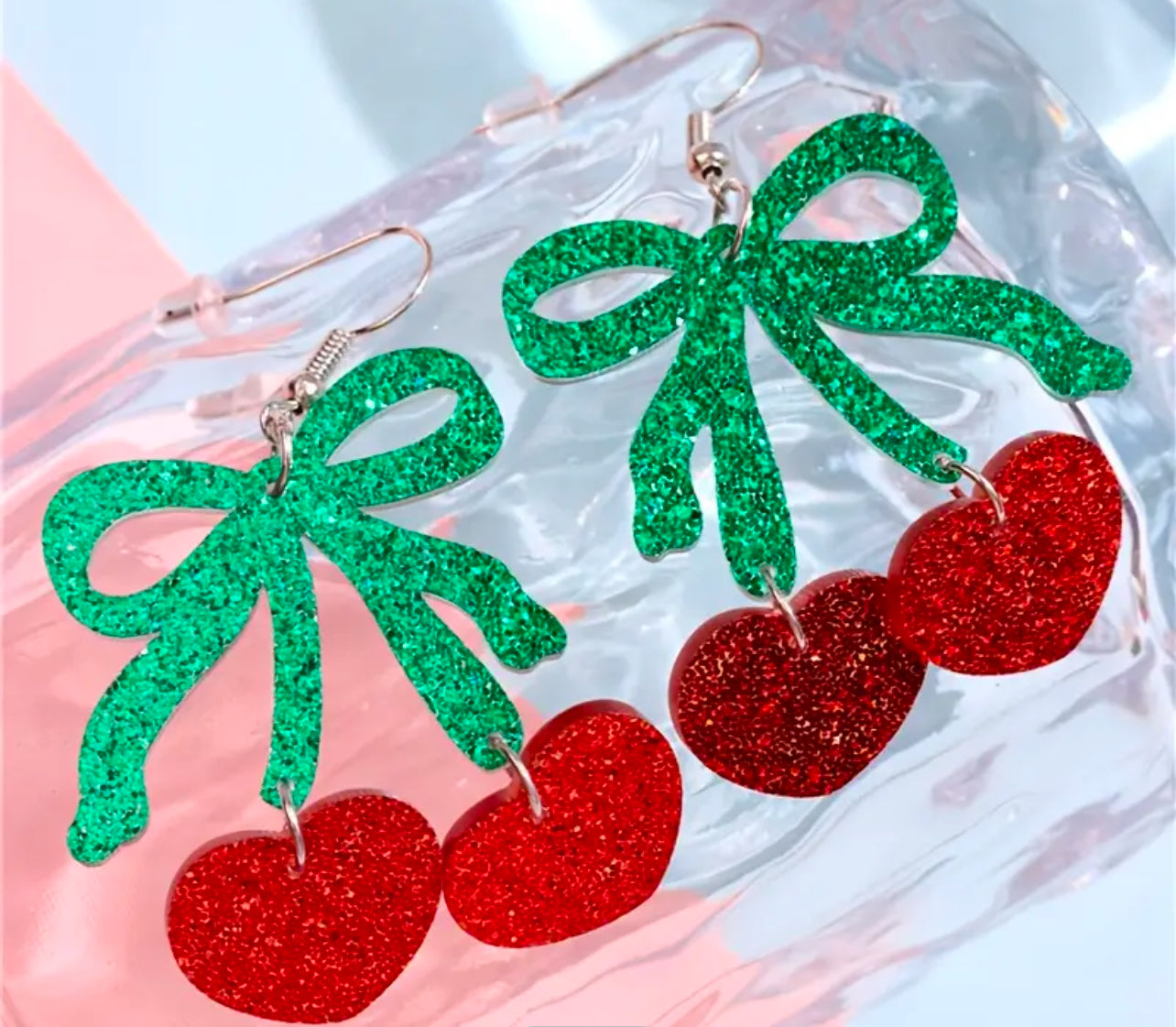 Glitter Cherry Earrings