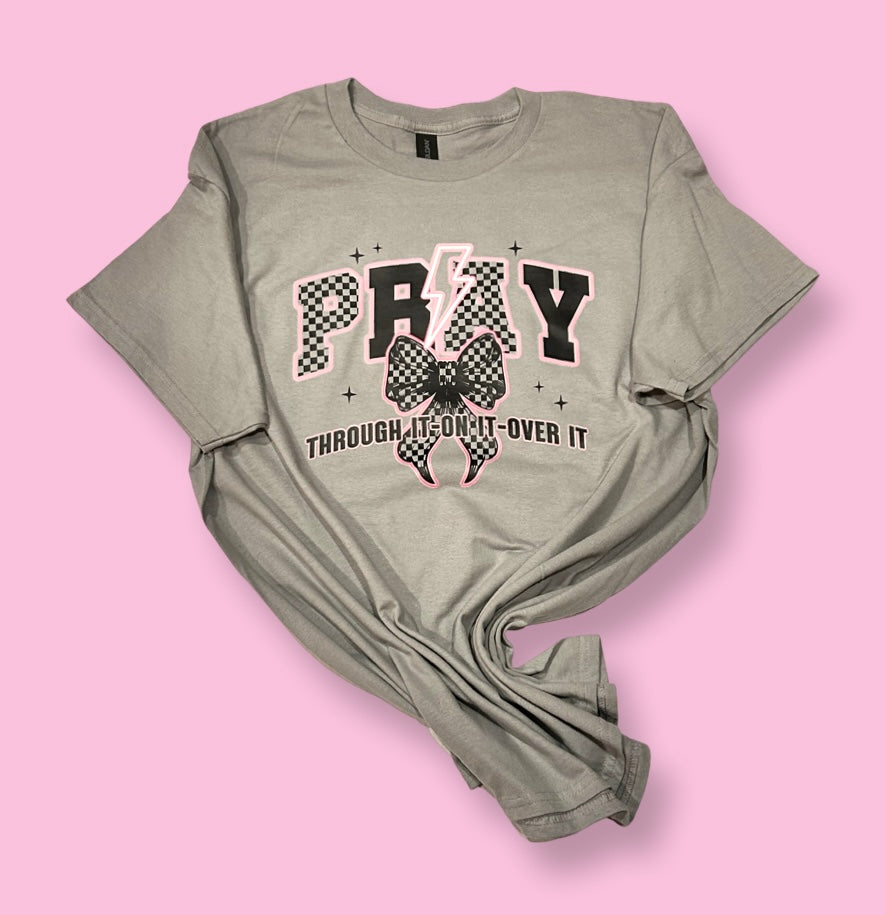 Stone Grey Pray Graphic Tee