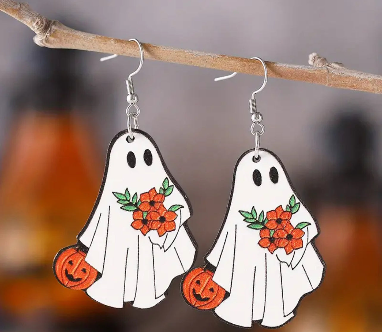 Ghost And Flowers Earrings