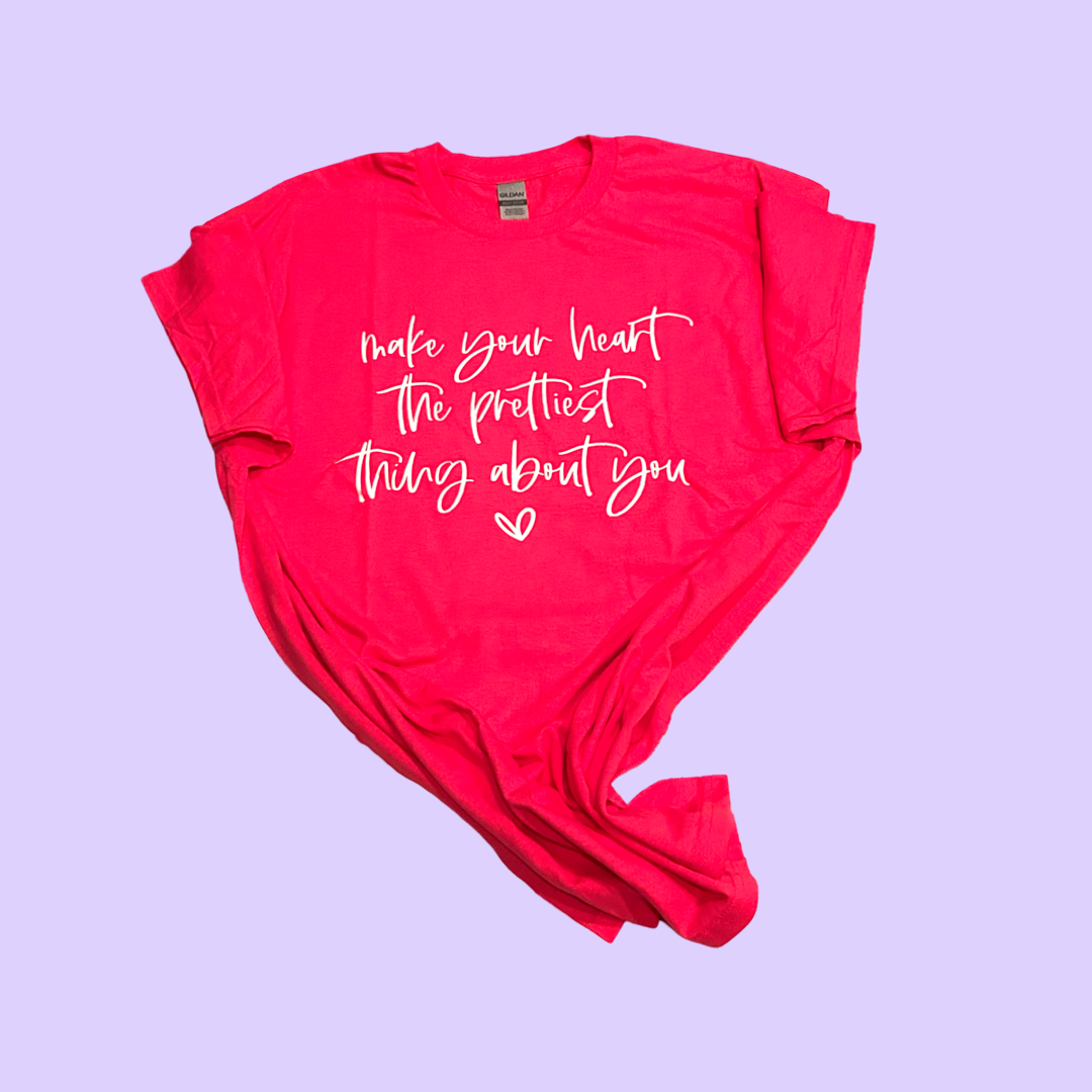 Hot Pink The Prettiest Thing About You Graphic Tee