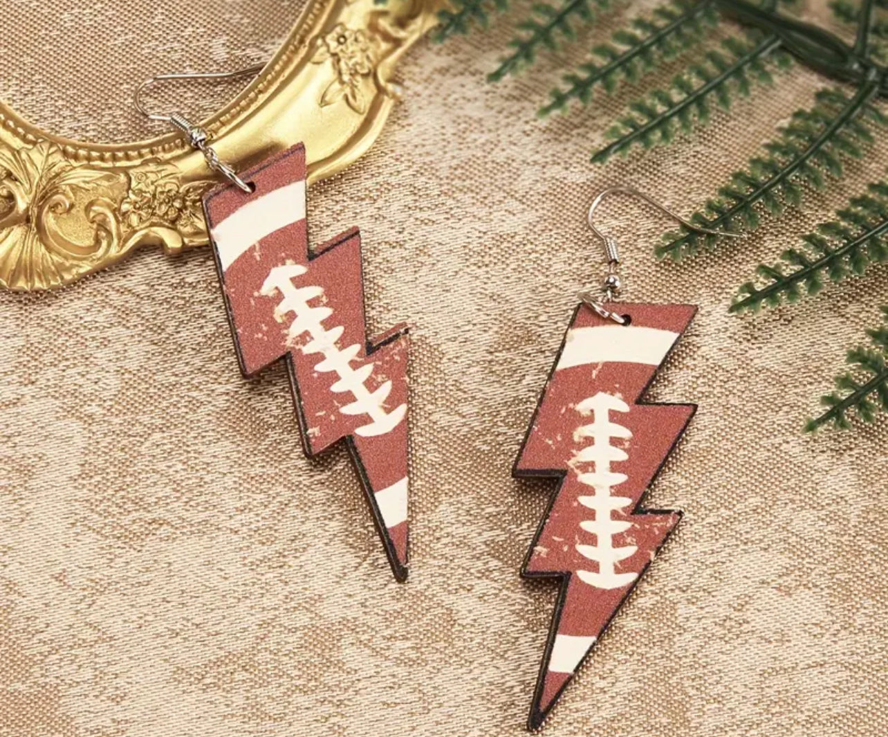 Football Lightning Bolt Earrings