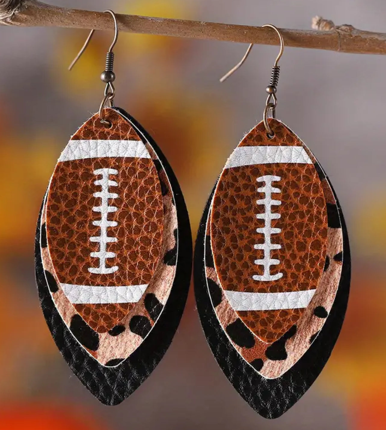 Leopard Football Earrings