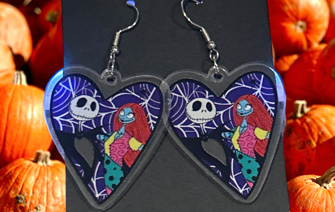S & J Purple Heart Earrings