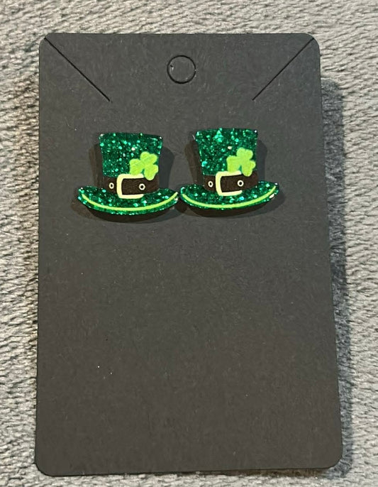 Green Hat Earrings