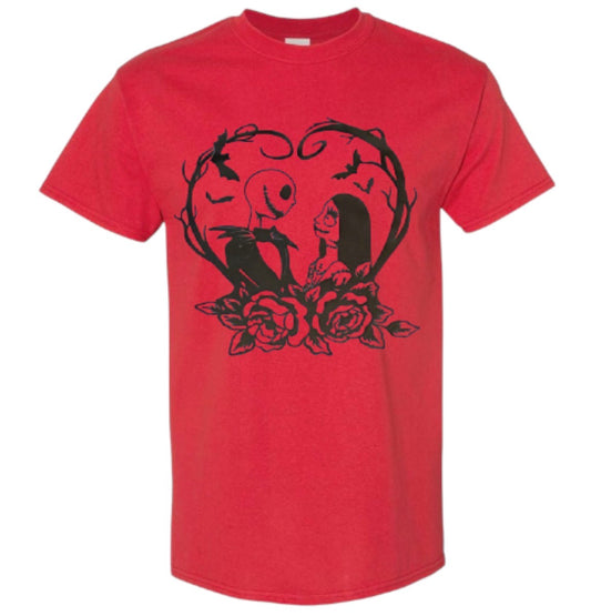 Red Heart With Roses Graphic Tee