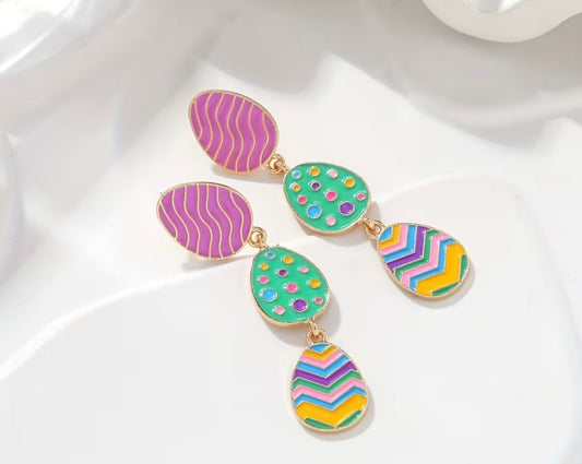 Gold Stacked Eggs Earrings (PREORDER)