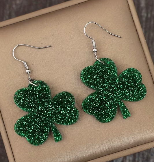 Green Shamrock Earrings