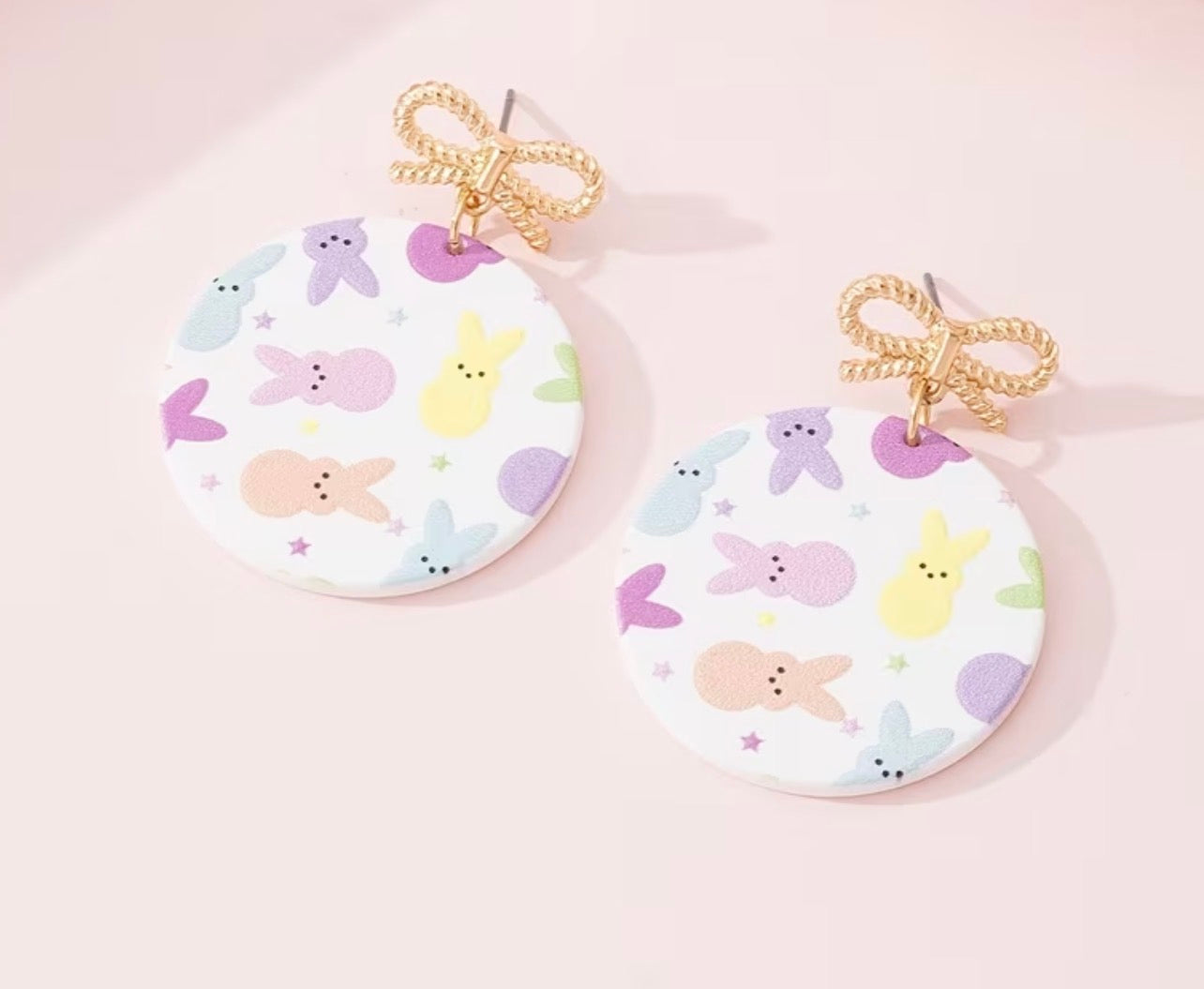 White Circle Peeps Earrings (PREORDER)