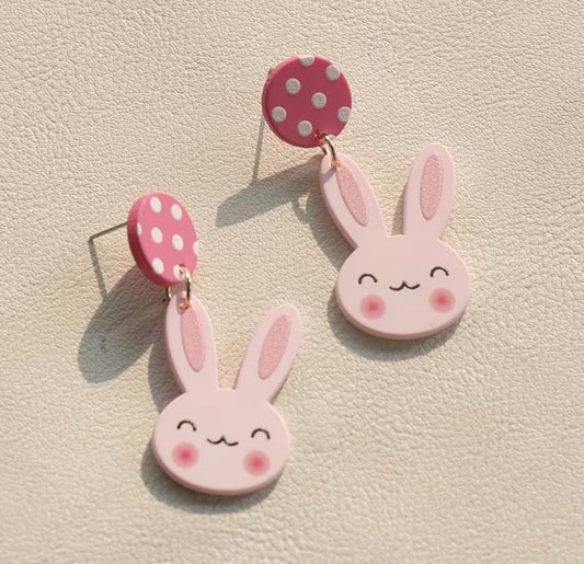 Pink Bunny Earrings