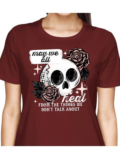Maroon May We All Heal Graphic Tee