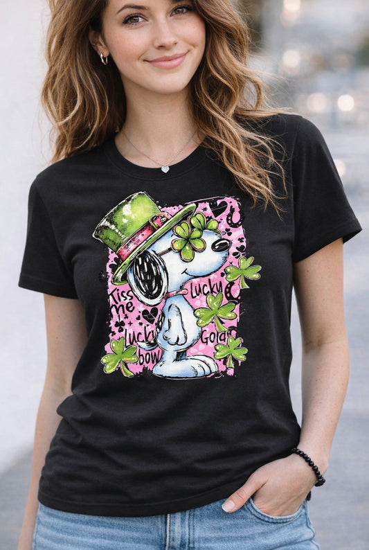 Black St. Patrick’s Day Shamrocks Graphic Tee