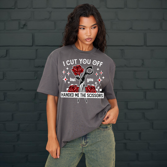 Charcoal I Cut You Off Graphic Tee
