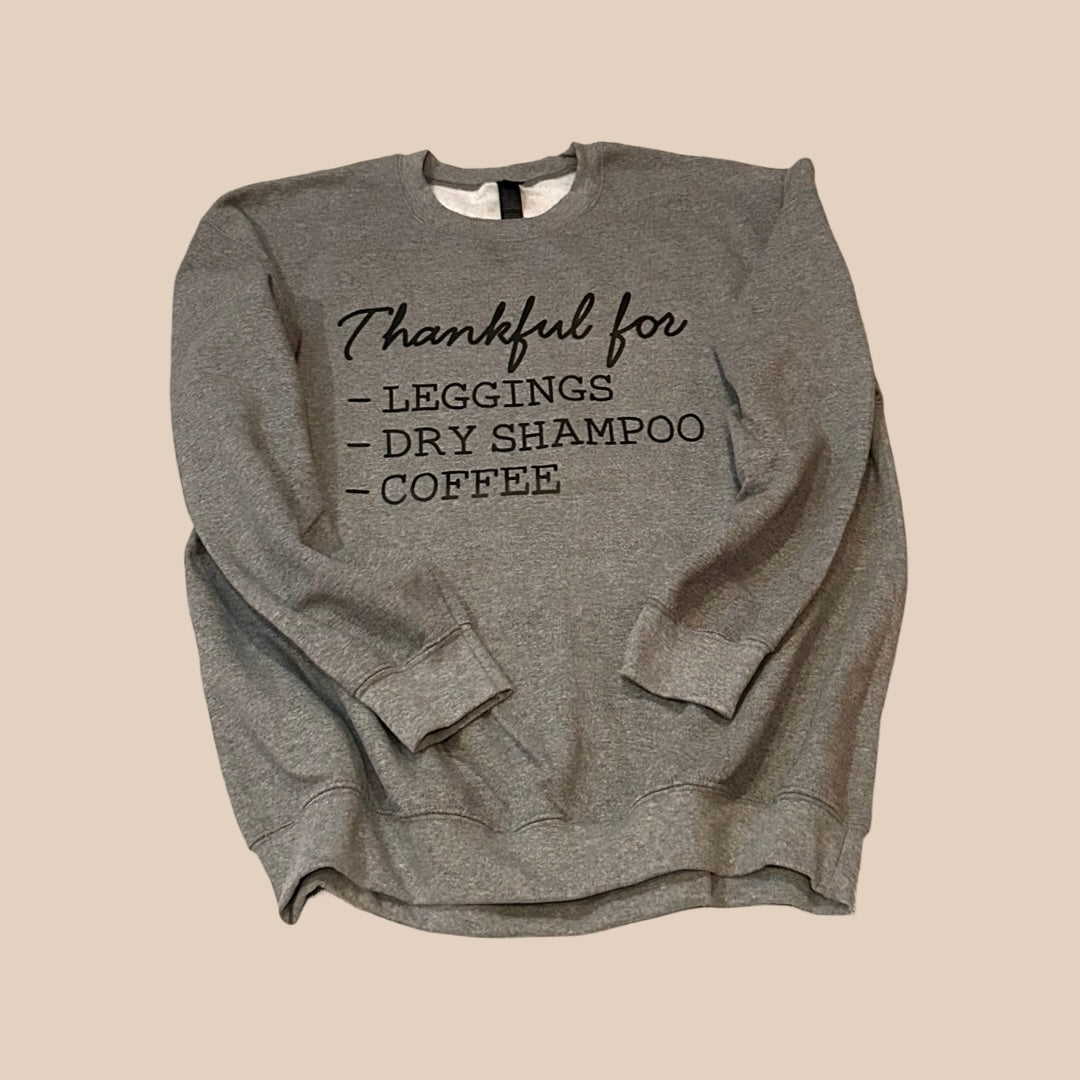 Dark Heather Grey Thankful Sweatshirt