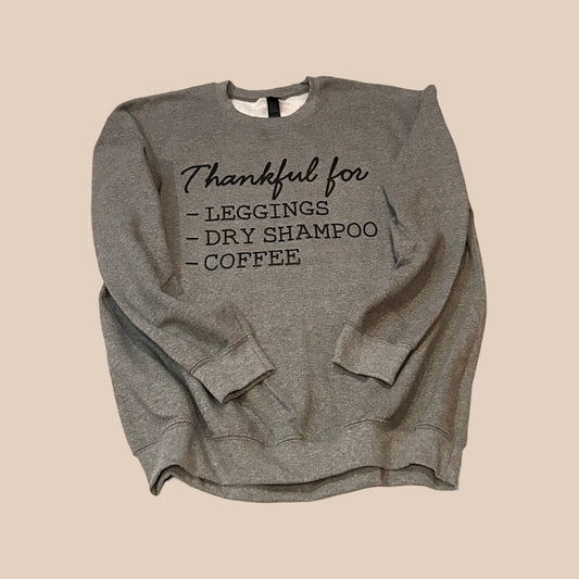 Dark Heather Grey Thankful Sweatshirt
