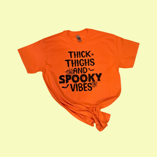 Orange Thick Thighs Spooky Vibes Graphic Tee