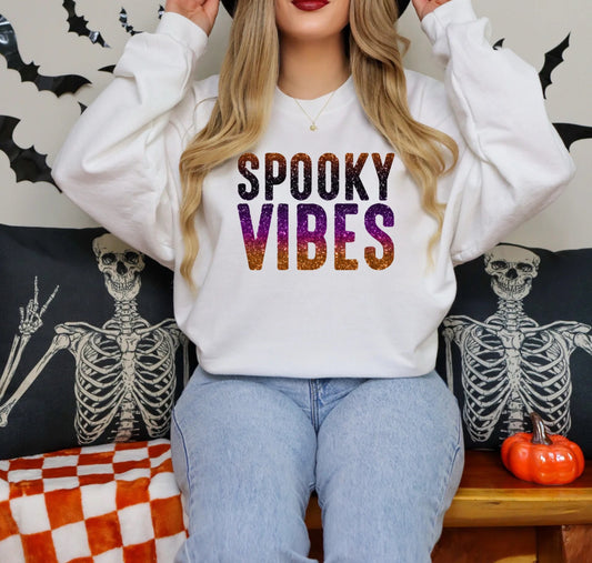 White Spooky Vibes Sweatshirt