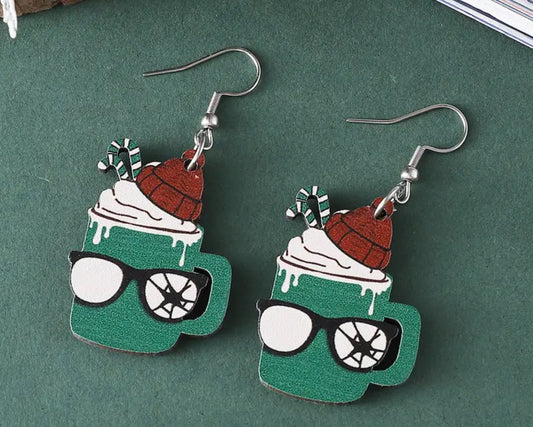 Green Mug Earrings