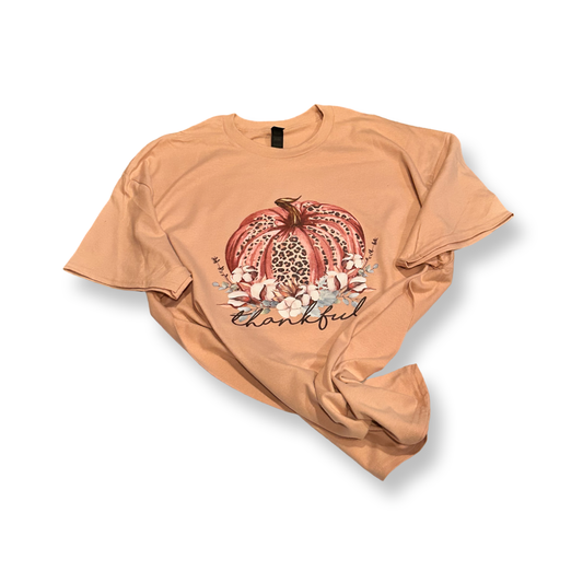 Thankful Leopard Pumpkin Tee