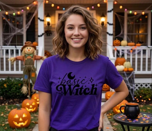Purple Basic Witch Graphic Tee
