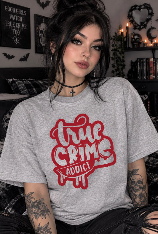 Heather Gray True Crime Addict Graphic Tee