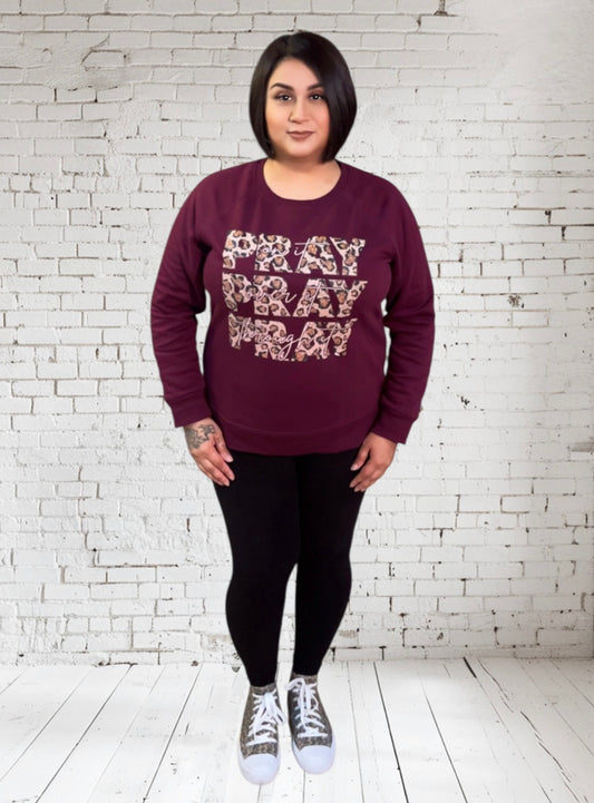 Maroon Pray Sweatshirt